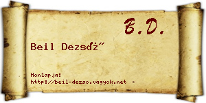 Beil Dezső névjegykártya